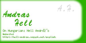 andras hell business card